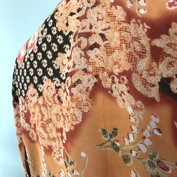 Vintage Asian Design Long Sleeve Blouse Medium - Picture 5 of 6